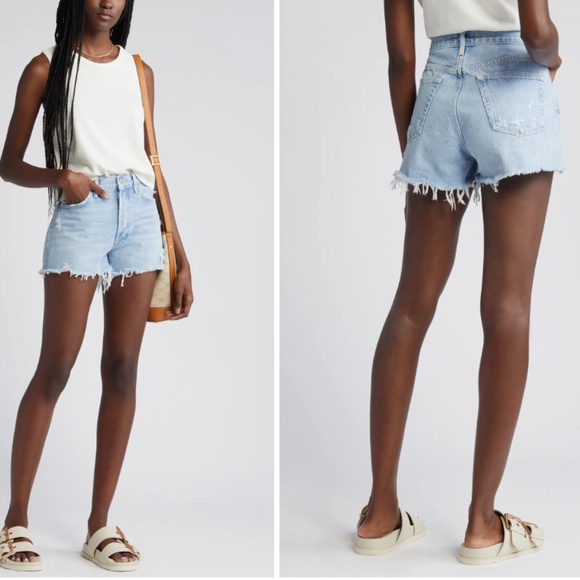 Agolde Parker Cutoff Shorts distressed wash is swapmeet - Picture 1 of 8